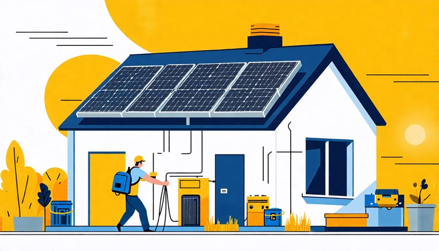 Illustrated guide for solar panel installation steps