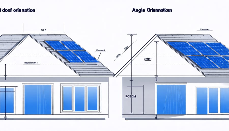 Illustration of optimal roof conditions for solar panel installation