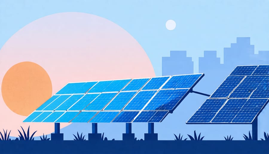 Conceptual graphic showing financial incentives and government support for solar installations in Europe