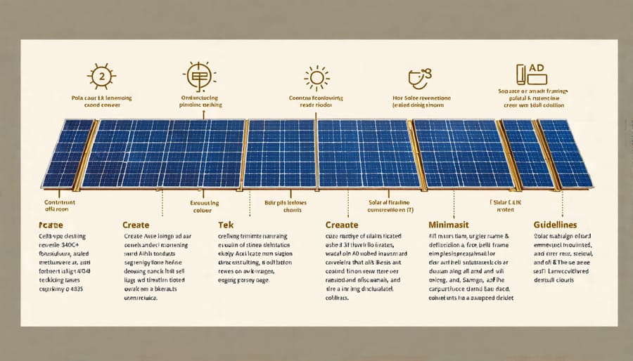 Visual guide showing the stages of building a DIY solar panel mounting frame