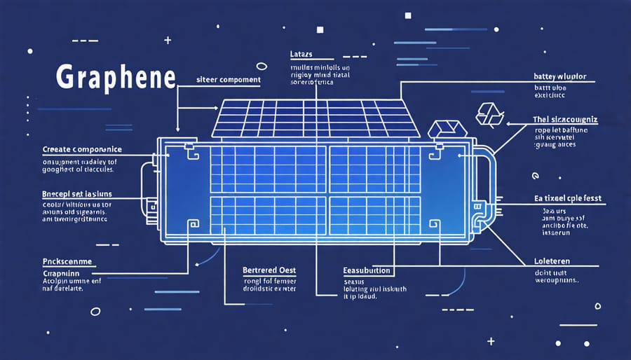 Diagram of a graphene solar battery showcasing its innovative design and components