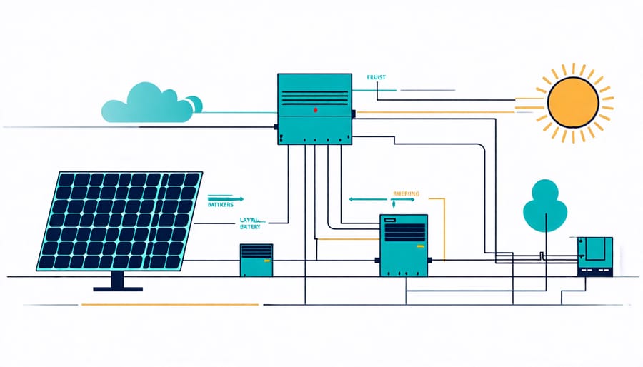 Illustrative diagram of an innovative solar battery storage system