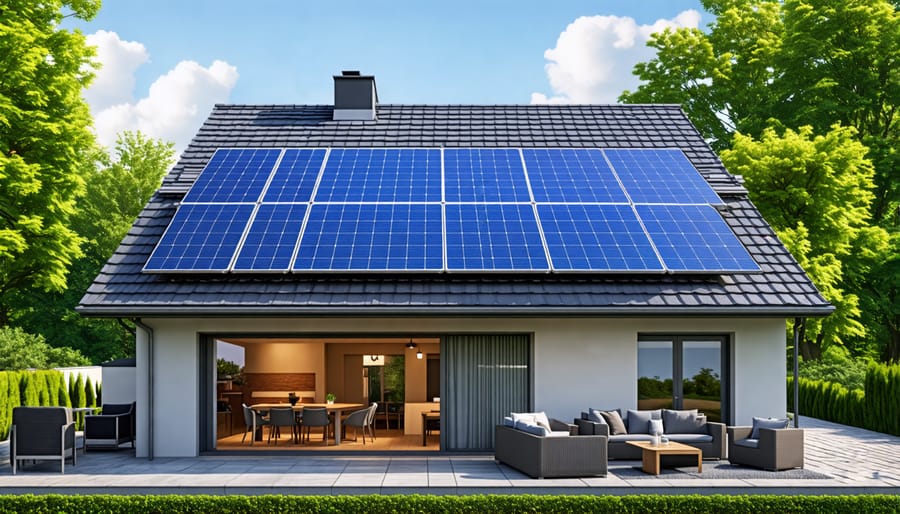 Residential INOX solar installation on a European house