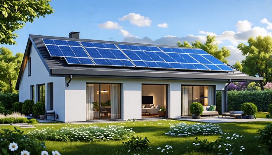 House with solar panels demonstrating residential solar energy solutions