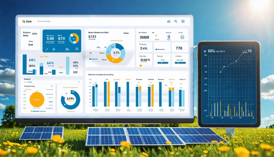 User interface of a smart solar panel monitoring and control system