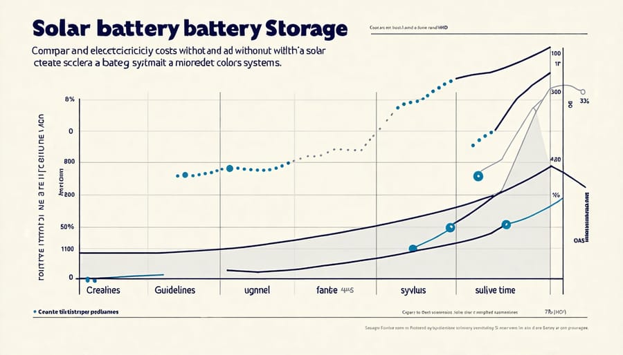 Graph illustrating potential cost savings from using solar battery storage