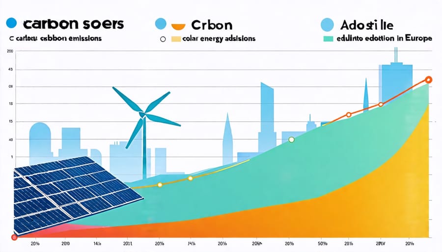 Chart depicting carbon footprint reduction from solar energy