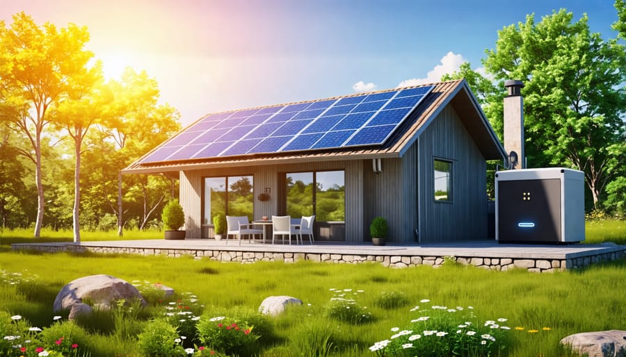 Solar-powered home with integrated battery storage system