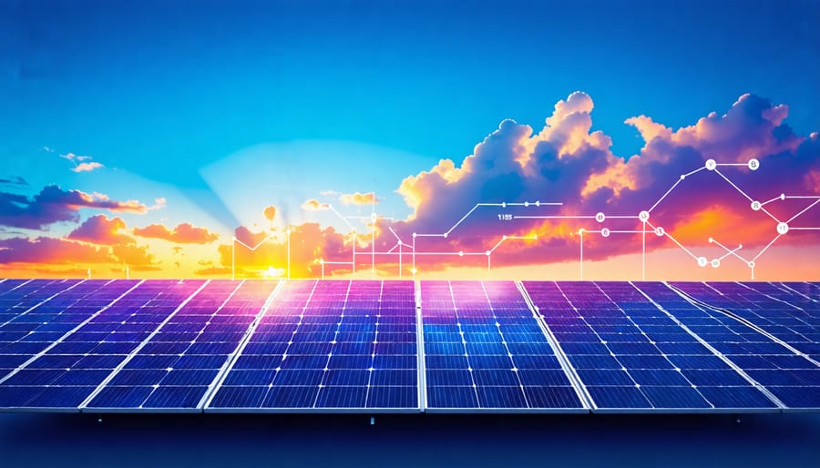 Graphical comparison of solar power generation under different weather conditions