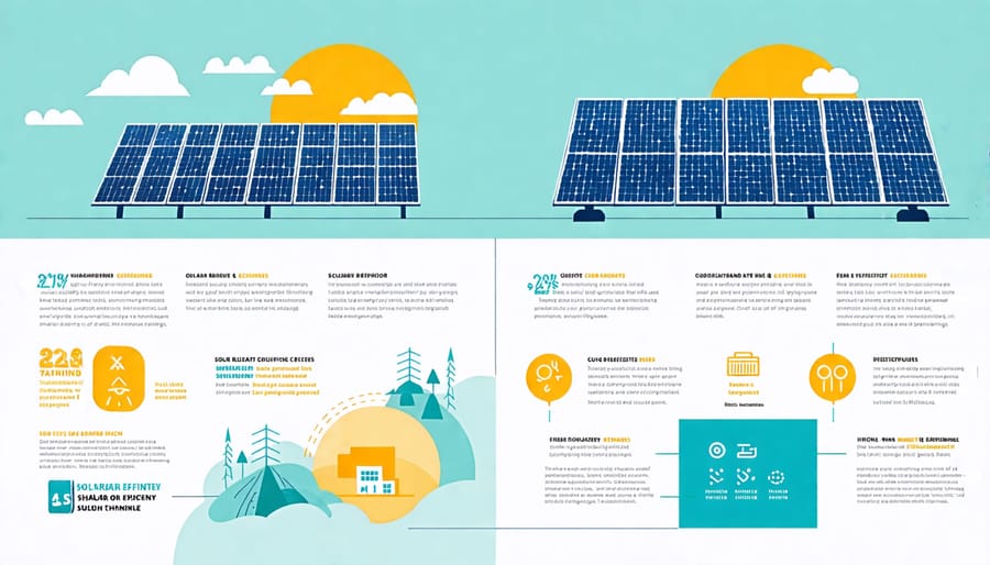 Infographic comparing monocrystalline and polycrystalline solar panel efficiency