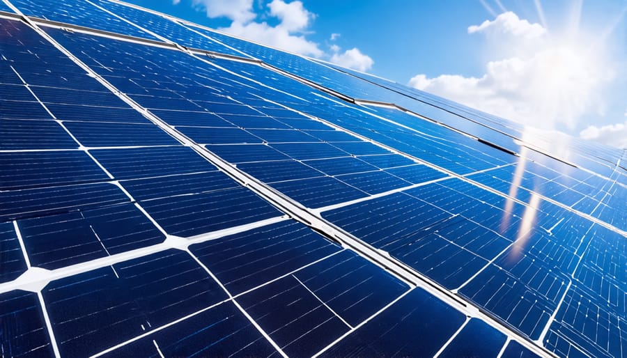 Close-up of durable and high-quality materials used in the construction of solar panels