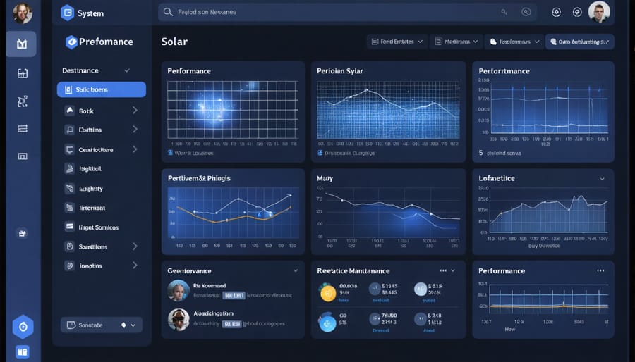 Energy management software dashboard with real-time monitoring and predictive maintenance features