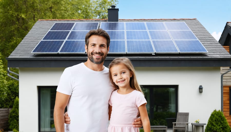 Family enjoying the benefits of their residential solar system