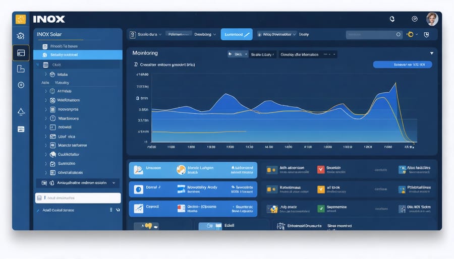 Example of the intuitive and data-rich user interface of INOX Solar's monitoring platform