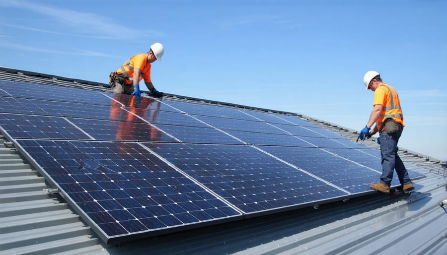 INOX Solar team installing durable, high-performance solar panels on a European rooftop