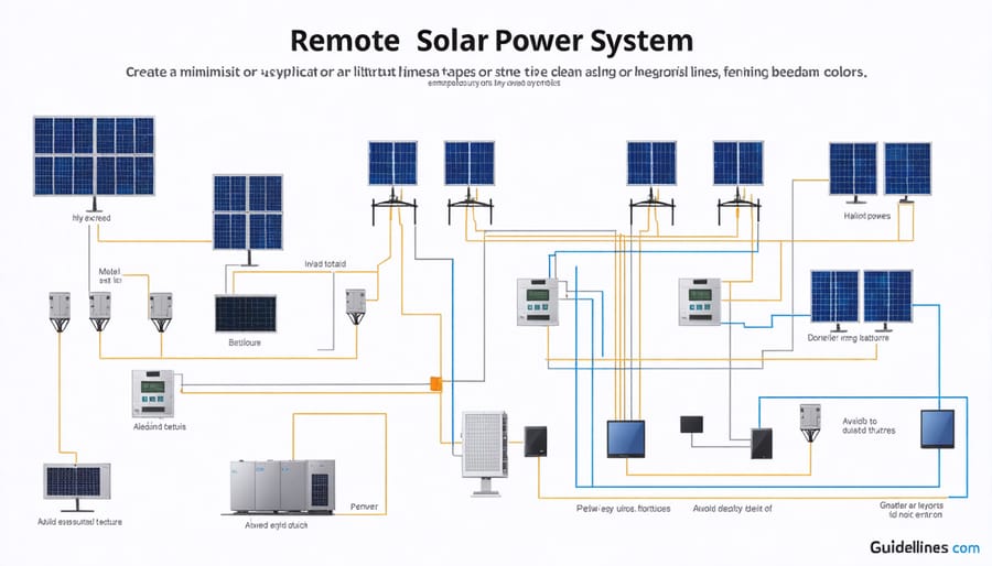 Visual breakdown of the key elements in a remote solar power installation