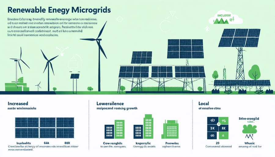 Infographic showcasing the main advantages of renewable energy microgrids