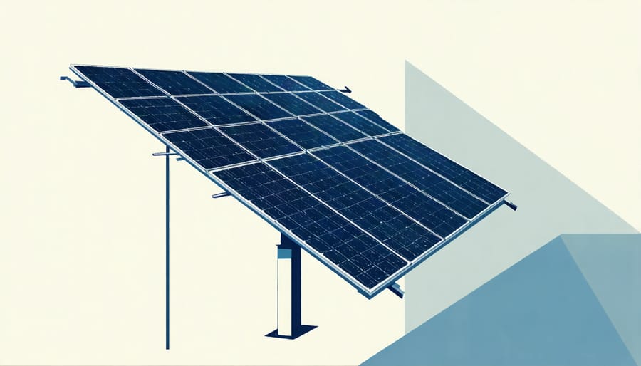 Diagram of solar panel angled toward the sun for best charging efficiency