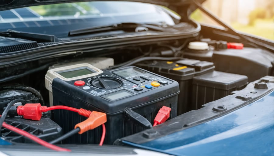 Testing an old car battery for repurposing in a solar power system