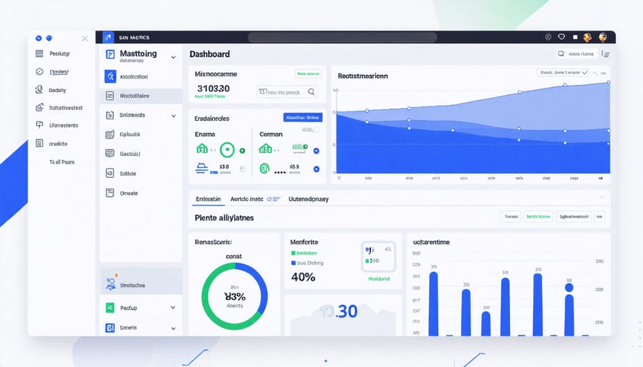 AI predictive maintenance dashboard displaying real-time monitoring of backup power systems