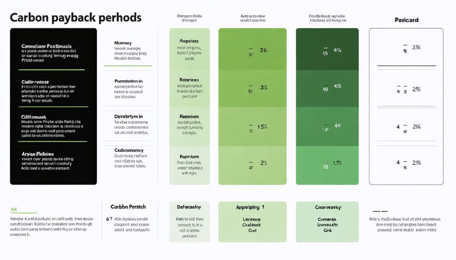 Graph comparing solar panel carbon payback periods in different geographical locations