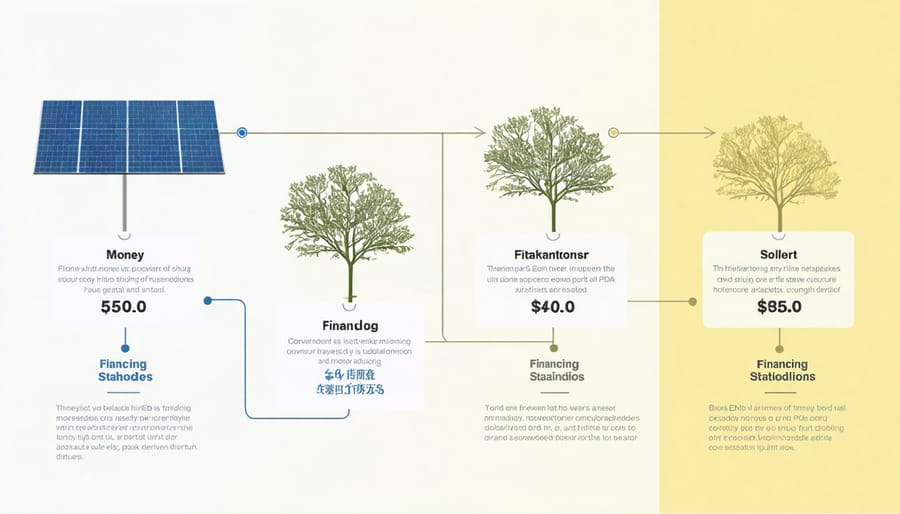 Visual diagram of Power Purchase Agreement financial structure and stakeholder relationships