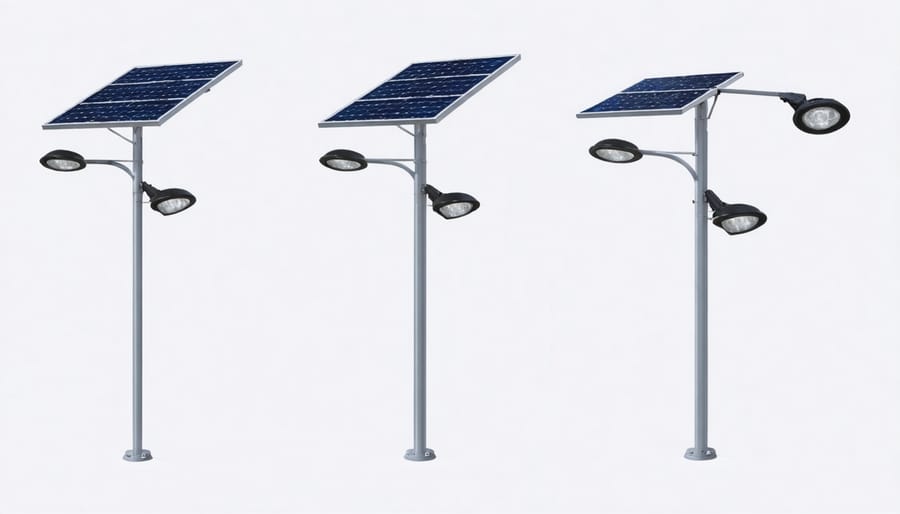 Installation sequence showing mounting bracket placement and light positioning