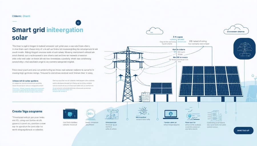 Diagram illustrating how utility-scale solar connects to smart city power infrastructure