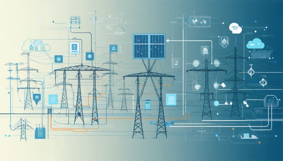 Interactive 3D visualization of smart grid management system with storage components