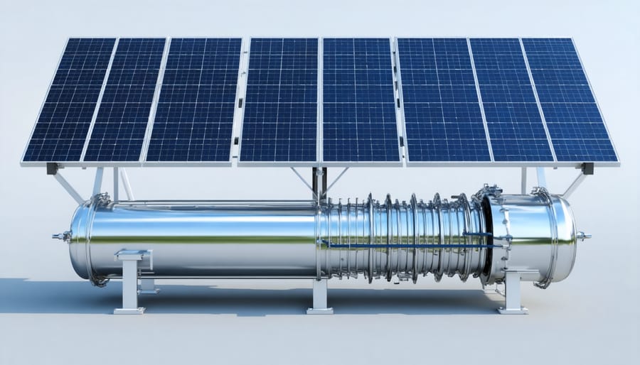 Comparison of three types of solar thermal collectors showing their distinctive designs