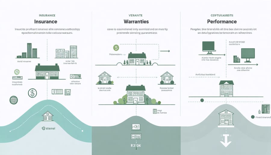 Visual diagram of solar project financial risk protection layers