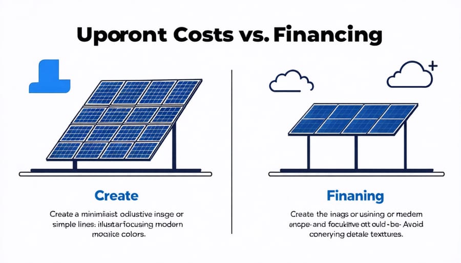 Comparative chart showing different solar financing options with cost breakdowns