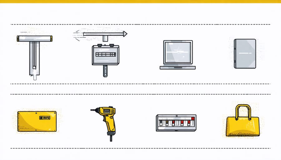 Illustration of required safety equipment and correct installation postures