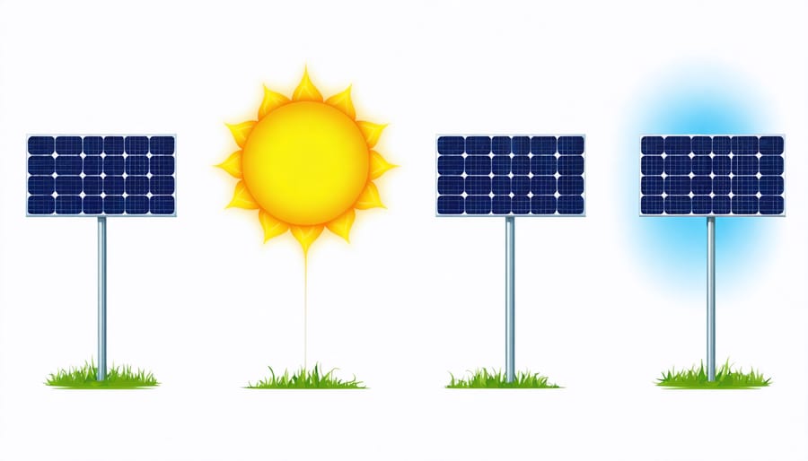 Infographic demonstrating correct solar light positioning for maximum sun exposure