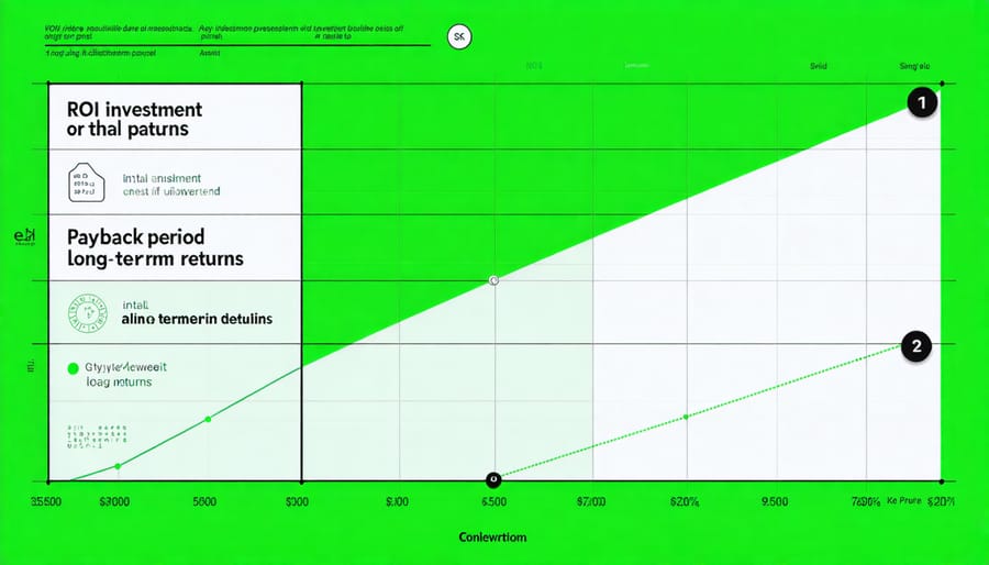 Financial chart demonstrating solar investment returns and payback analysis over time