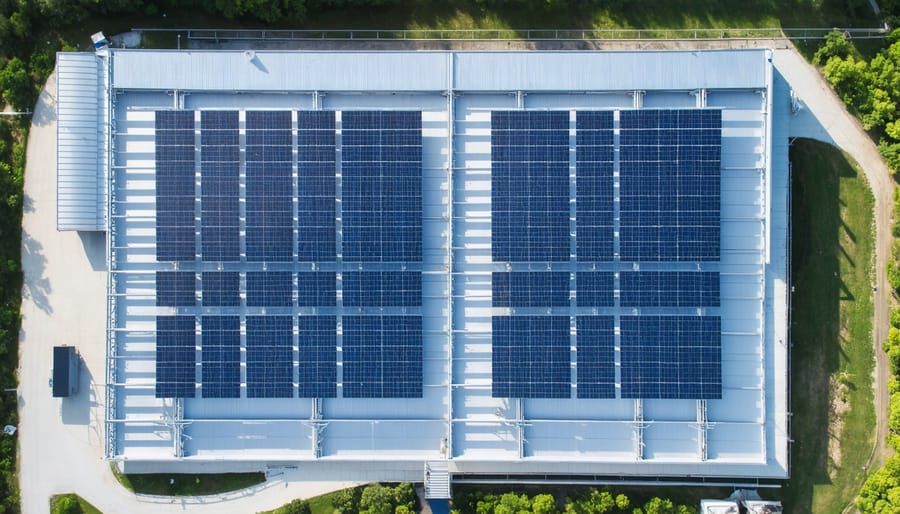 Panoramic view of Europe's advanced solar thermal test facility with arrays of heliostats and testing platforms