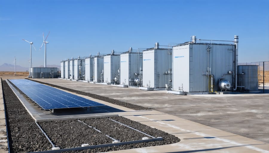 Industrial-scale thermal energy storage tanks with heat exchange systems