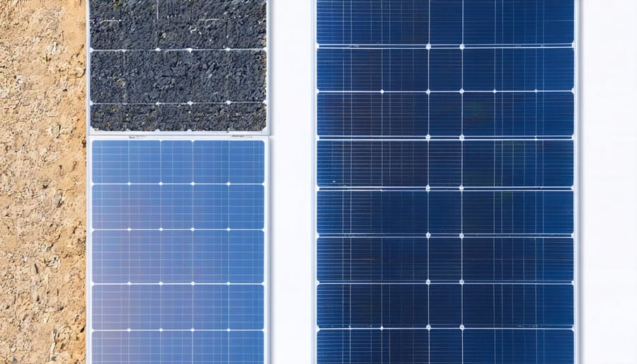 Bifacial solar panels capturing sunlight from both front and rear surfaces