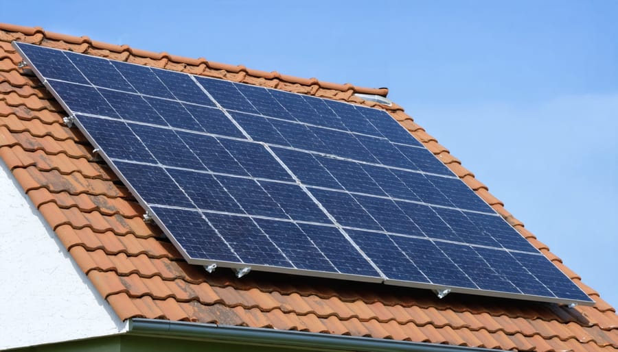 Solar installers mounting 6kW system panels on a residential rooftop